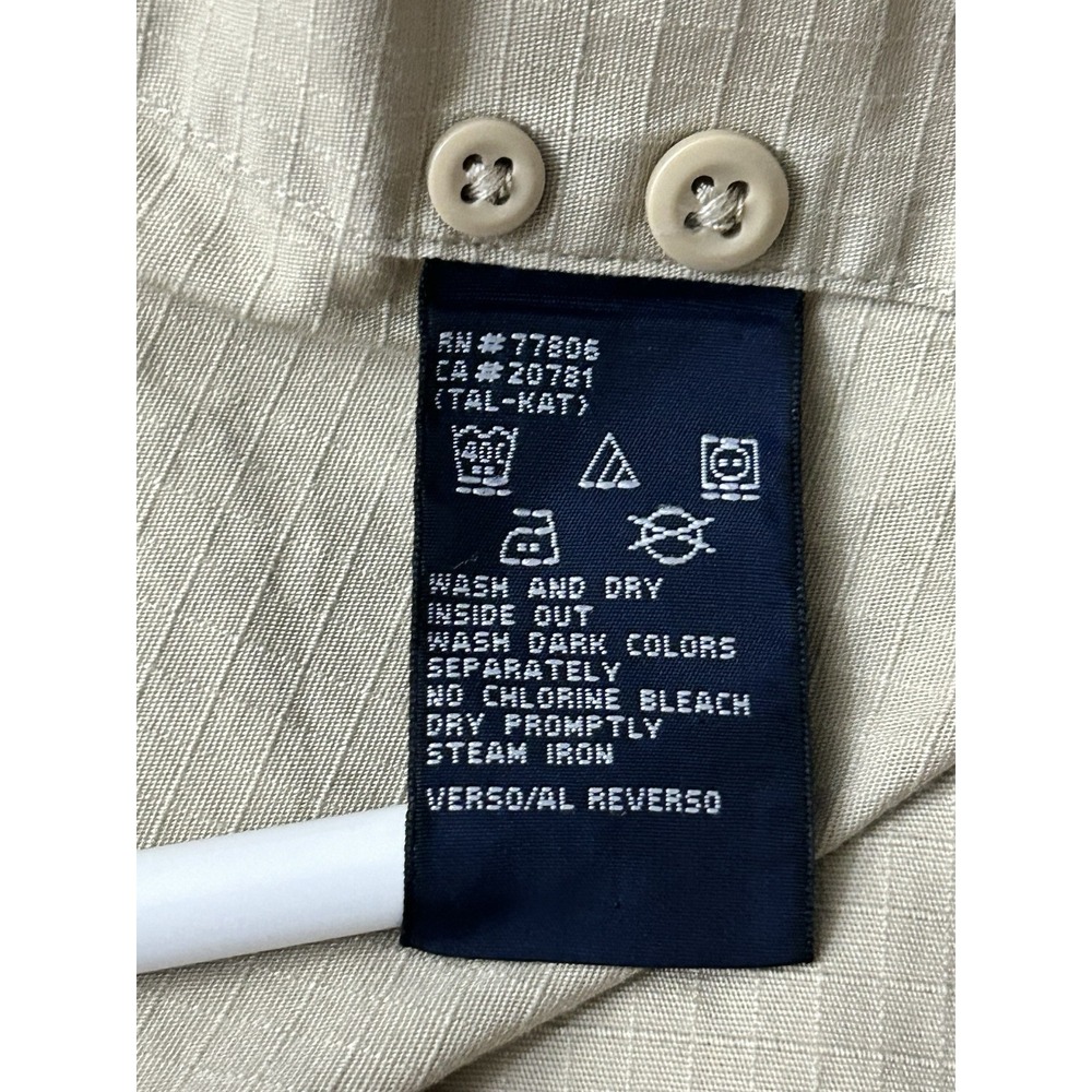 Vintage Tommy Hilfiger Shirt Men XL Tan Button Up Safari Patch Work - Picture 7 of 10